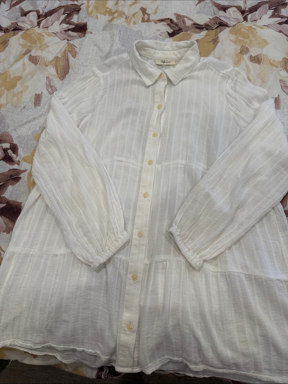 Style & Co. White Button-Front Tunic - Picture 2 of 2